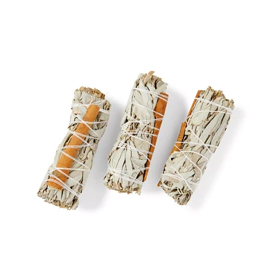 White Sage and Cinnamon Smudge Sticks - 3 Pack