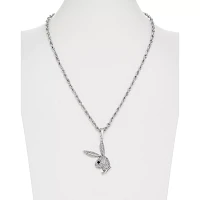 Clear CZ Playboy Bunny Rope Necklace