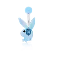 Blue Iridescent Playboy Bunny Belly Ring - 14 Gauge