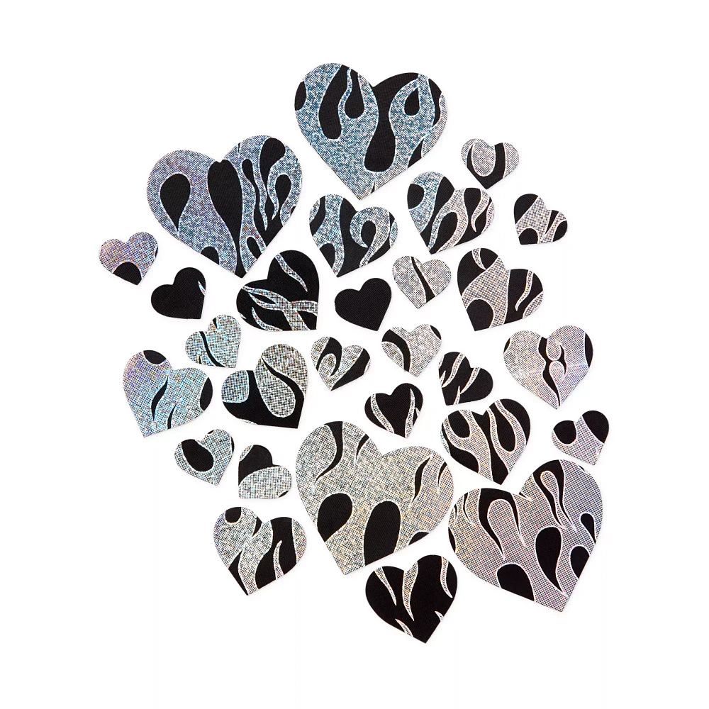 Flame Heart Glitter Sticker Pasties