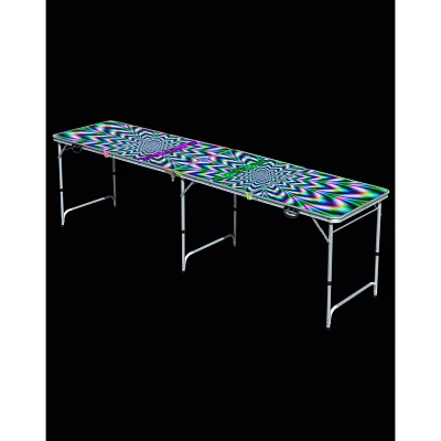 Glowing Psychedelic Beer Pong Table - 8 ft.