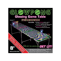 Glowing Psychedelic Beer Pong Table - 8 ft.