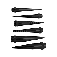 Multi-Pack Black Textured Tapers 6 Pair - 14-4 Gauge