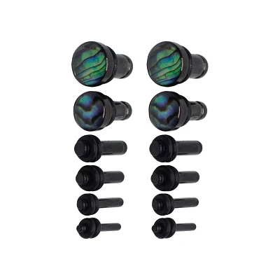 Multi-Pack Black Faux Abalone Plugs - 6 Pair