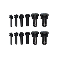 Multi-Pack Black Faux Abalone Plugs - 6 Pair