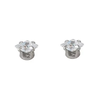Square CZ Titanium Stud Earrings - 20 Gauge