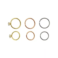 Multi-Pack CZ Hoop Nose Rings