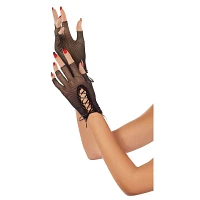 Black Lace Fishnet Gloves