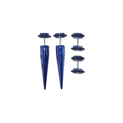 Multi-Pack Blue and Black Fake Tapers and Plugs 2 Pair - 18 Gauge