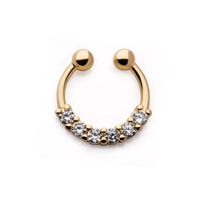 CZ Goldplated Fake Septum Ring