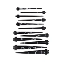 Multi-Pack Black and White Marble Taper Set - 6 Pair