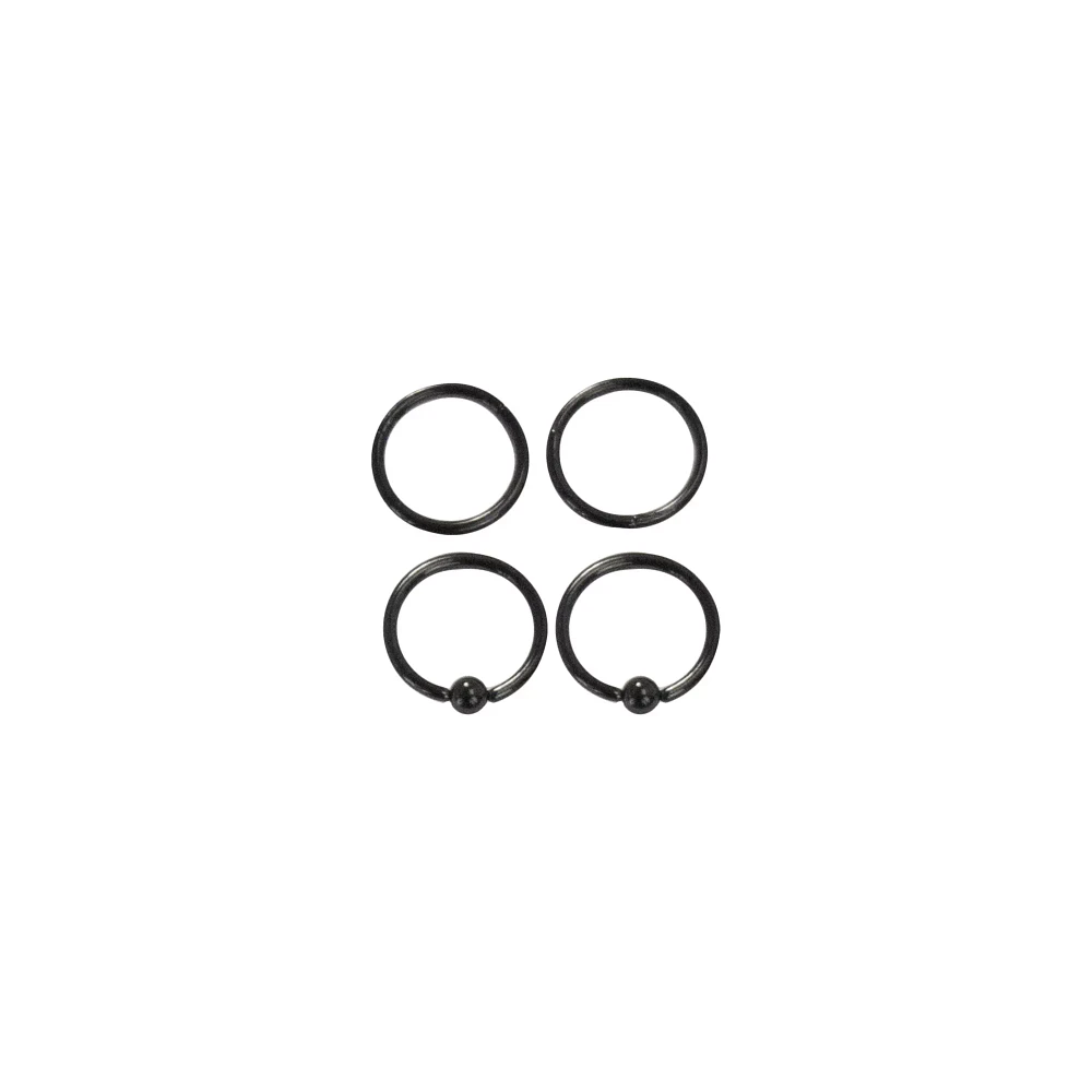 Multi-Pack Black Captive Rings - 2 Pair