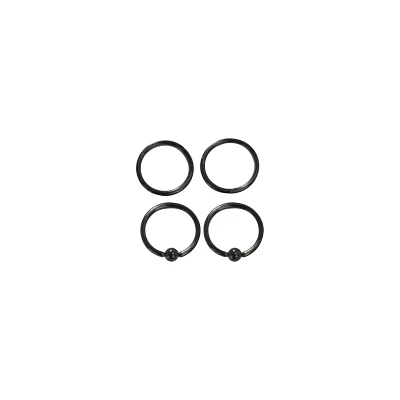 Multi-Pack Black Captive Rings - 2 Pair