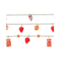 Multi-Pack Strawberry and Gummy Bear Choker Necklaces - 3 Pack