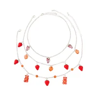 Multi-Pack Strawberry and Gummy Bear Choker Necklaces - 3 Pack