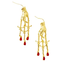 Hand Dagger Dangle Earrings - 20 Gauge