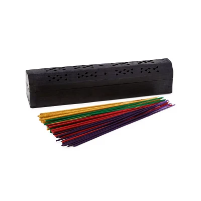 Coffin Shaped Holder and Incense Sticks - 40 Pack