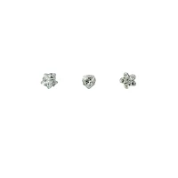 Multi-Pack Clear Gem Heart Star Flower Screw Nose Rings 3 Pack - 22 Gauge