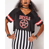 Devils Crop Top Jersey T Shirt