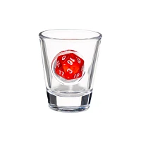 Red Dice Shot Glass - 2 oz.