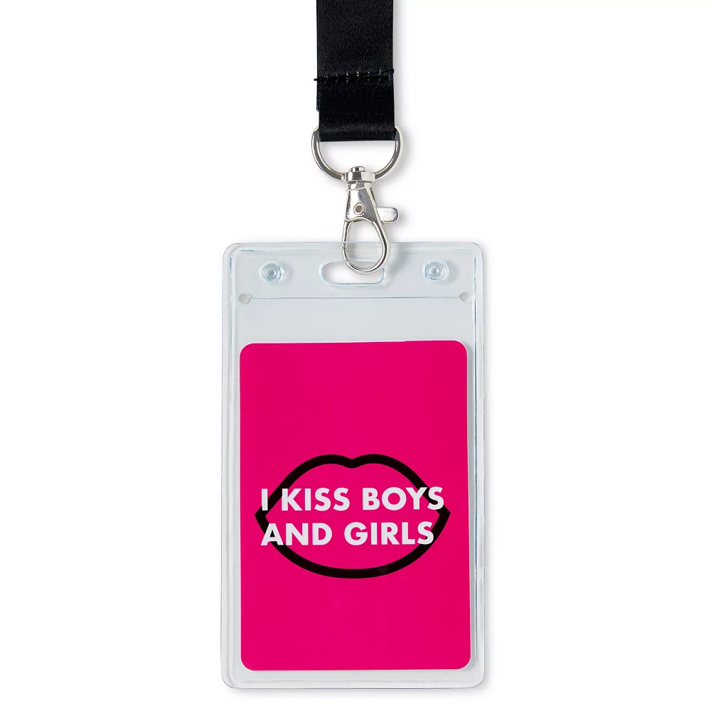 I Kiss Boys and Girls Lanyard