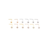 Multi-Pack CZ L-Bend Nose Rings
