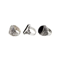Multi-Pack Coffin Signet and Gem Rings - 3 Pack
