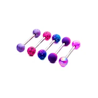 Multi-Pack Pink and Purple Barbells 5 Pack - 14 Gauge