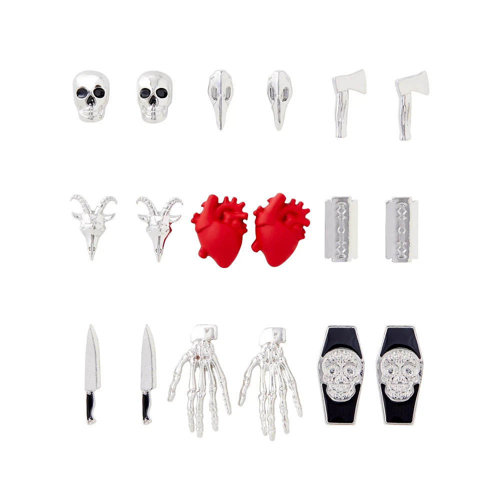Multi-Pack Assorted Gothic Earrings - 9 Pack
