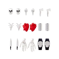 Multi-Pack Assorted Gothic Earrings - 9 Pack