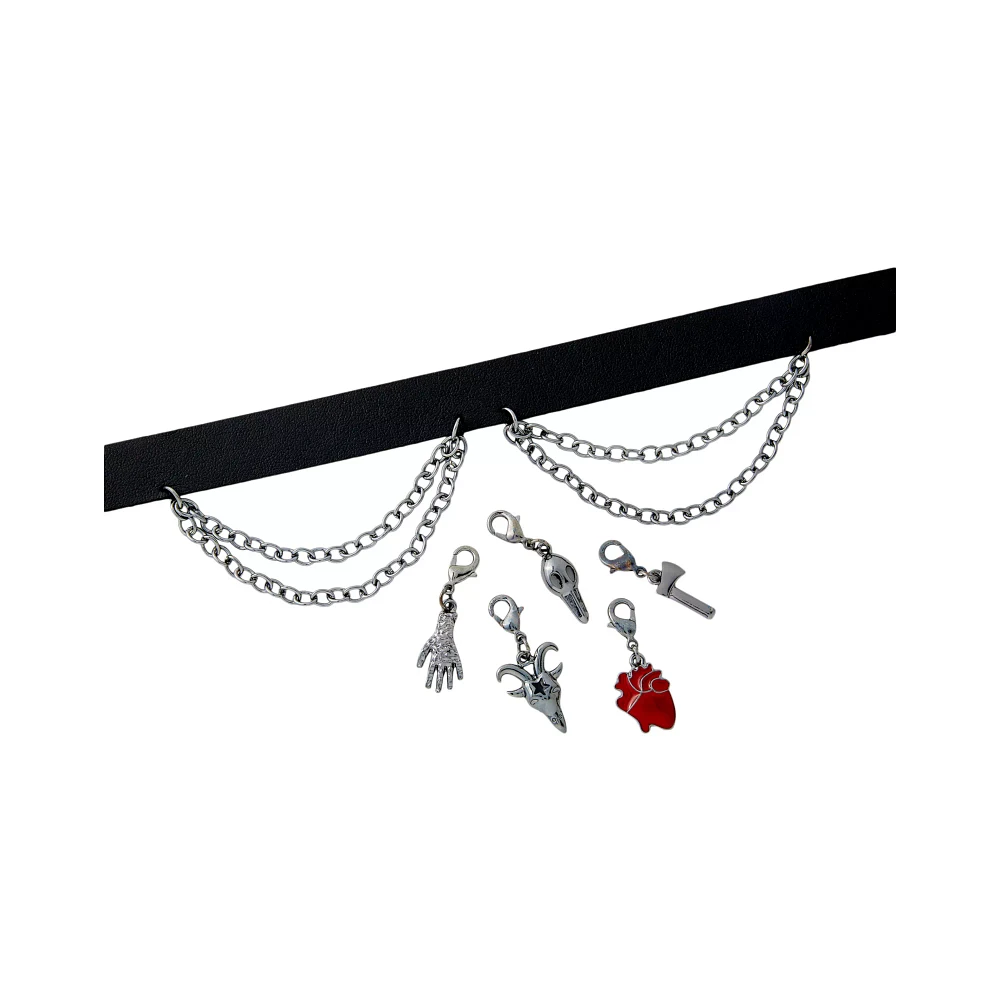 Heart Ax Hand Charm Choker Necklace