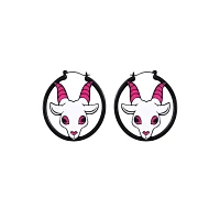 Demon Goat Hoop Earrings - 18 Gauge