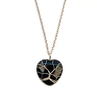 Onyx Cage Stone Heart Necklace