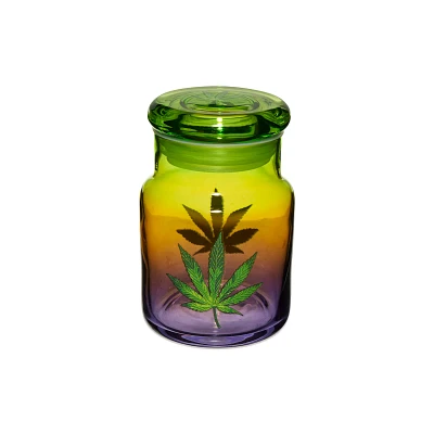 Ombre Weed Leaf Stash Jar and Ashtray Set - 4.6 oz