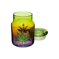 Ombre Weed Leaf Stash Jar and Ashtray Set - 4.6 oz
