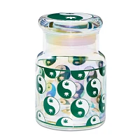 Yin Yang Weed Leaf Stash Jar and Ashtray Set