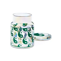 Yin Yang Weed Leaf Stash Jar and Ashtray Set