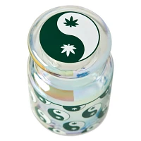 Yin Yang Weed Leaf Stash Jar and Ashtray Set
