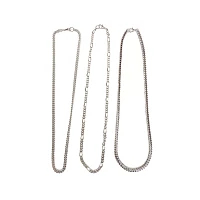 Multi-Pack Figaro Curb and Snake Chain Necklaces 3 Pack