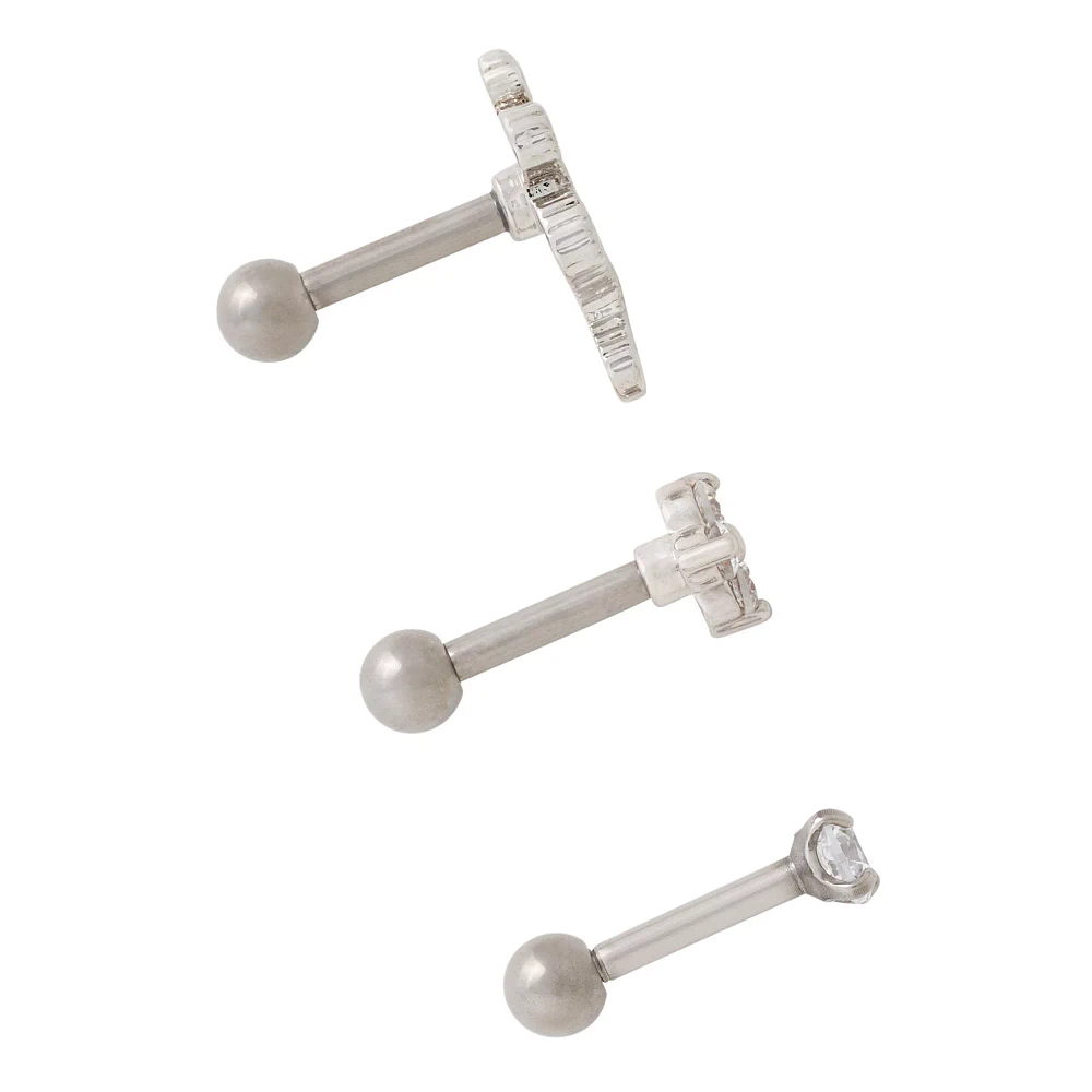 Multi-Pack Snake Cartilage Earrings 3 Pack - 16 Gauge