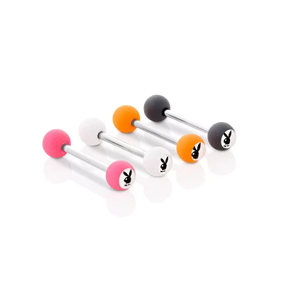 Multi-Pack Multi-Color Matte Playboy Bunny Barbells 4 Pack - 14 Gauge