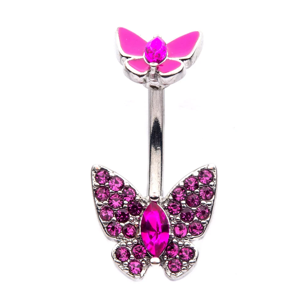 CZ Butterfly Belly Ring