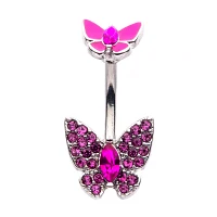 CZ Butterfly Belly Ring