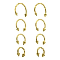 Multi-Pack Goldtone Spike Horseshoe Rings 8 Pack - 16 Gauge