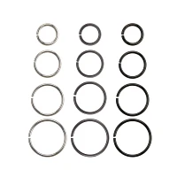 Multi-Pack Silvertone Hoop Nose Rings 12 Pack