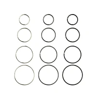 Multi-Pack Silvertone Hoop Nose Rings 12 Pack