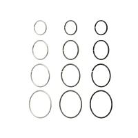 Multi-Pack Silvertone Hoop Nose Rings 12 Pack