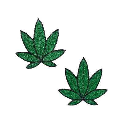 Weed Leaf Glitter Nipple Pasties