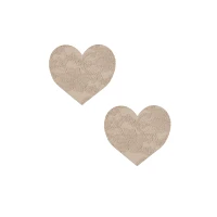 Beige Lace Heart Nipple Pasties