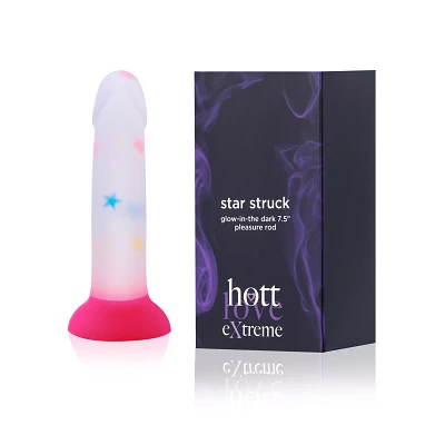 Glow in the Dark Star Struck Suction Cup Confetti Dildo 7.5 Inch - Hott Love Extreme